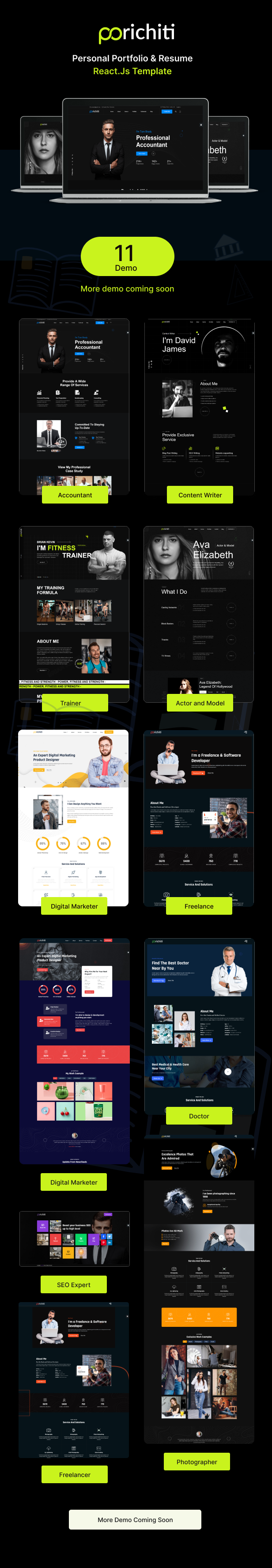 Porichiti - Personal Portfolio & Resume React.js Template